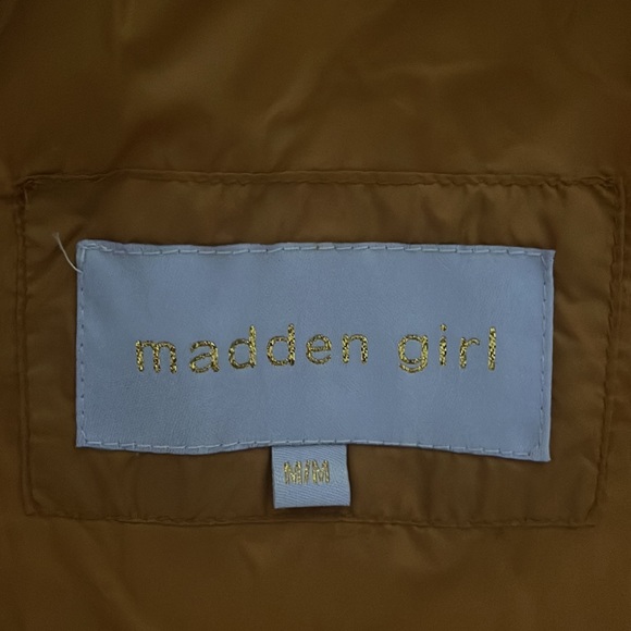 Madden Girl Women's Hooded Puffer Jacket in Khaki, Medium - Picture 12 of 15